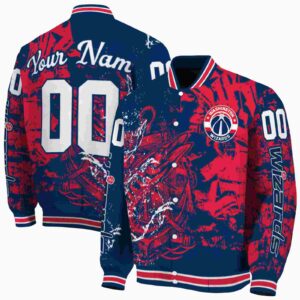 customized washington wizards fishing art blue jacket fashion forward
