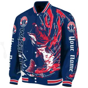 customized washington wizards fishing passion blue white jacket best selling