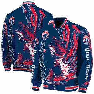 customized washington wizards fishing passion blue white jacket fashion forward