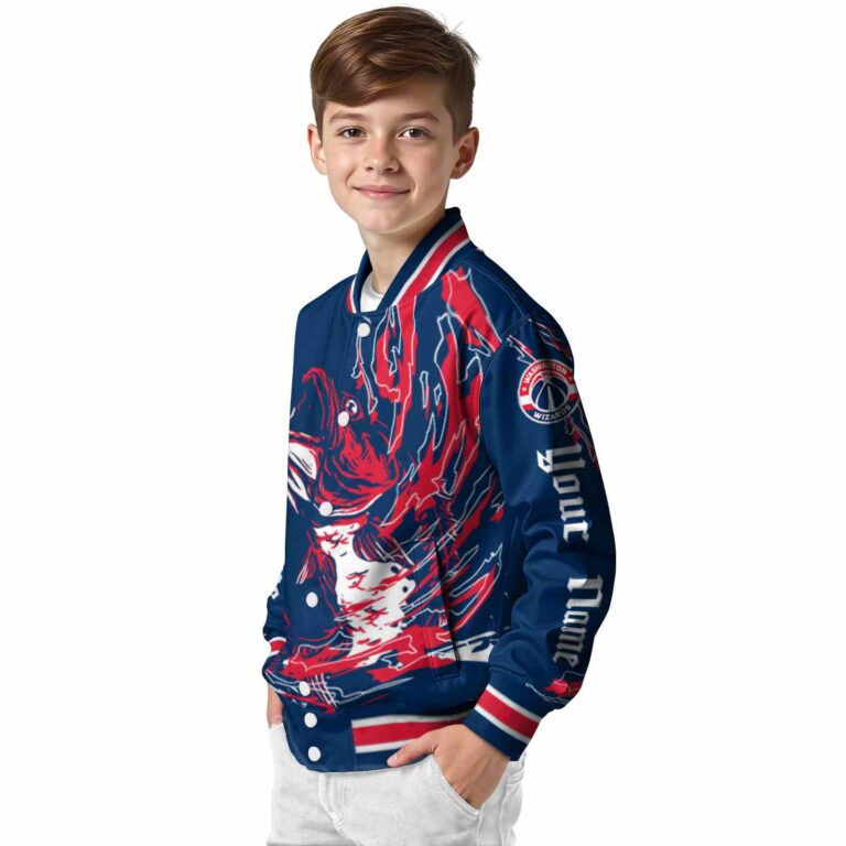 customized washington wizards fishing passion blue white jacket trendy