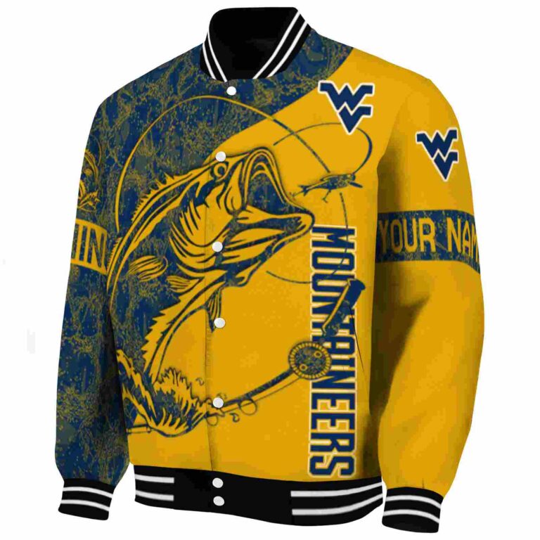 customized west virginia mountaineers fishing rod gold jacket best selling