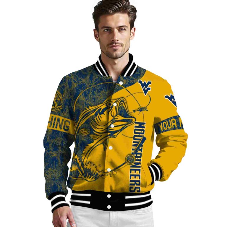 customized west virginia mountaineers fishing rod gold jacket high quality