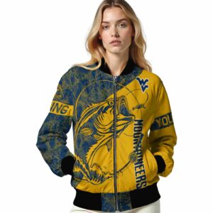 customized west virginia mountaineers fishing rod gold jacket latest model