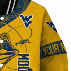 customized west virginia mountaineers fishing rod gold jacket premium grade