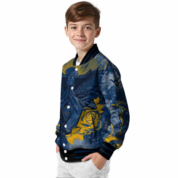 customized west virginia mountaineers praying hands blue jacket trendy