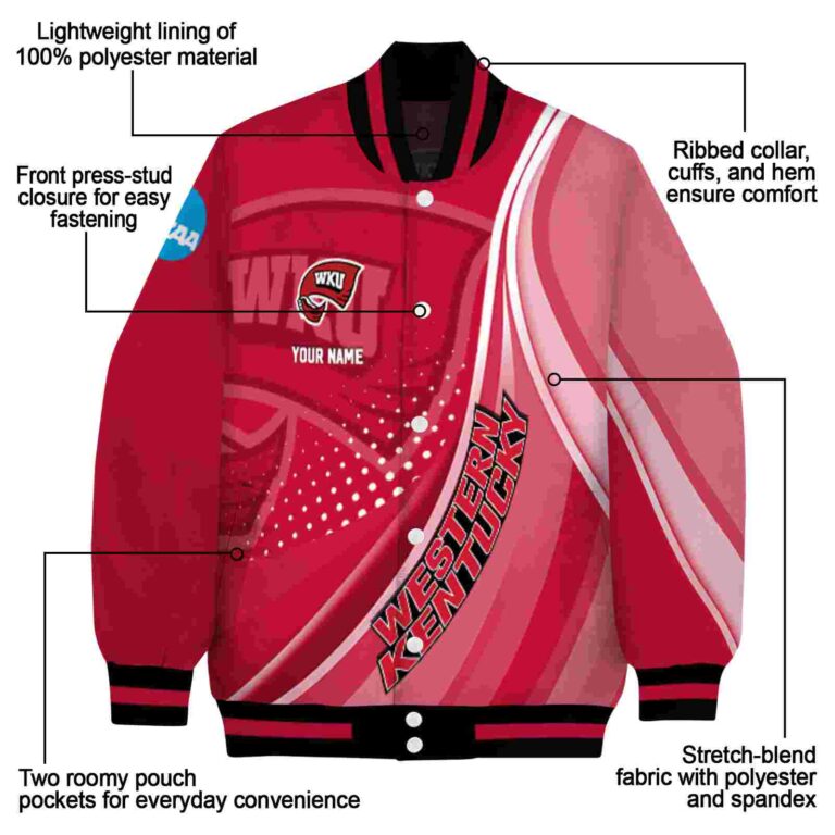 customized western kentucky hilltoppers wave patterns red jacket new arrival