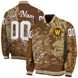 customized western michigan broncos fishing art brown jacket fashion forward
