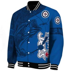 customized winnipeg jets fishing rod blue jacket best selling