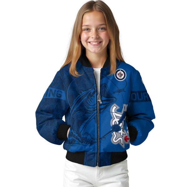 customized winnipeg jets fishing rod blue jacket top rated