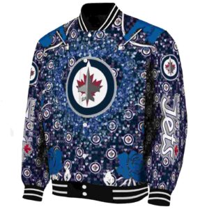 customized winnipeg jets heart explosion blue jacket best selling