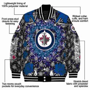 customized winnipeg jets heart explosion blue jacket new arrival