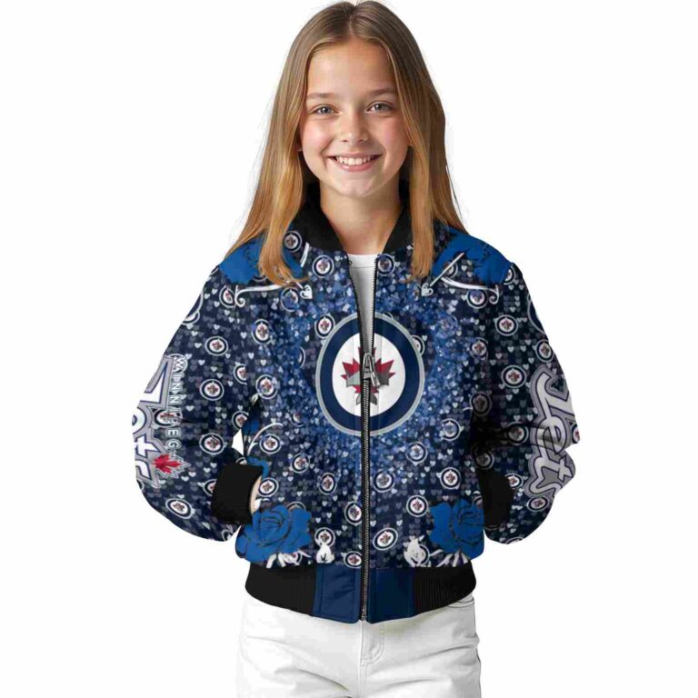 customized winnipeg jets heart explosion blue jacket top rated