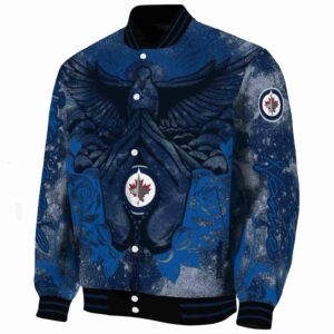 customized winnipeg jets praying hands blue jacket best selling