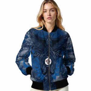 customized winnipeg jets praying hands blue jacket latest model