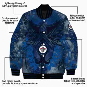 customized winnipeg jets praying hands blue jacket new arrival