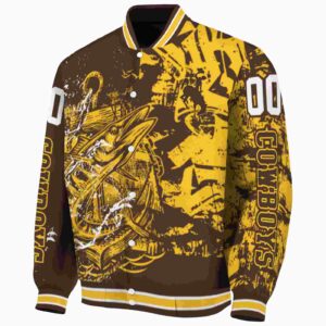 customized wyoming cowboys fishing art brown jacket best selling