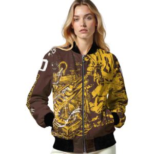 customized wyoming cowboys fishing art brown jacket latest model