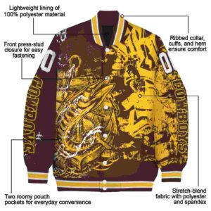 customized wyoming cowboys fishing art brown jacket new arrival
