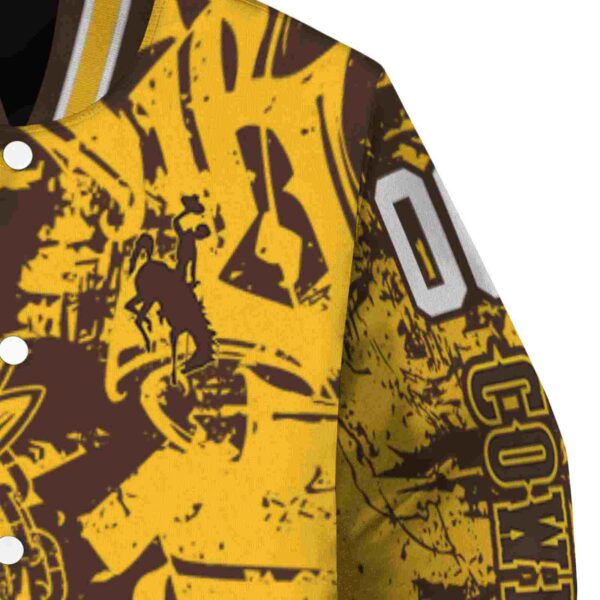 customized wyoming cowboys fishing art brown jacket premium grade