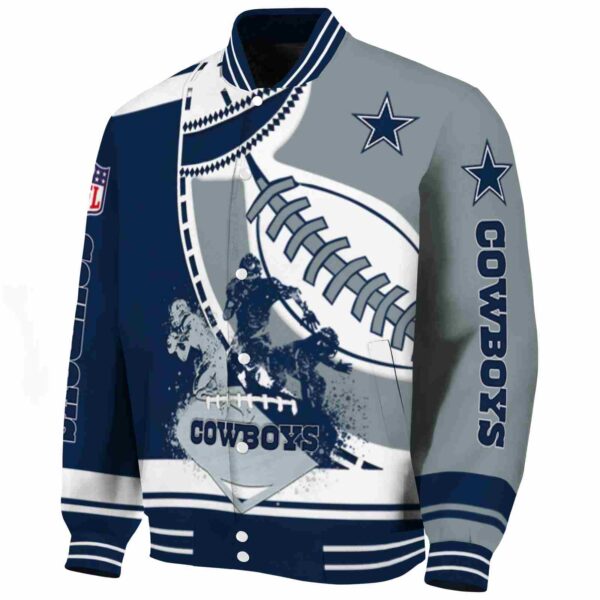 dallas cowboys baseball stitching silver white jacket best selling