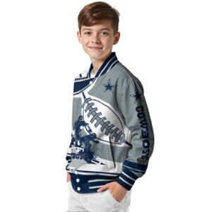 dallas cowboys baseball stitching silver white jacket trendy