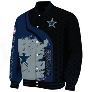 dallas cowboys hexagonal pattern blue black jacket best selling