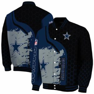 dallas cowboys hexagonal pattern blue black jacket fashion forward