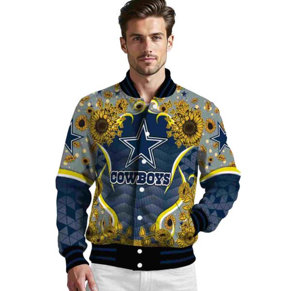 dallas cowboys sunflower bloom blue yellow jacket high quality