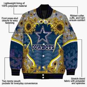 dallas cowboys sunflower bloom blue yellow jacket new arrival