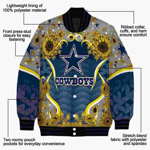 dallas cowboys sunflower bloom blue yellow jacket new arrival