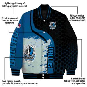 dallas mavericks hexagonal pattern blue black jacket new arrival