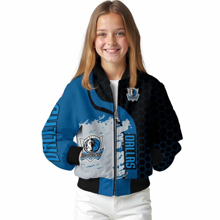 dallas mavericks hexagonal pattern blue black jacket top rated