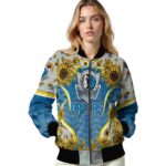dallas mavericks sunflower bloom blue yellow jacket best selling