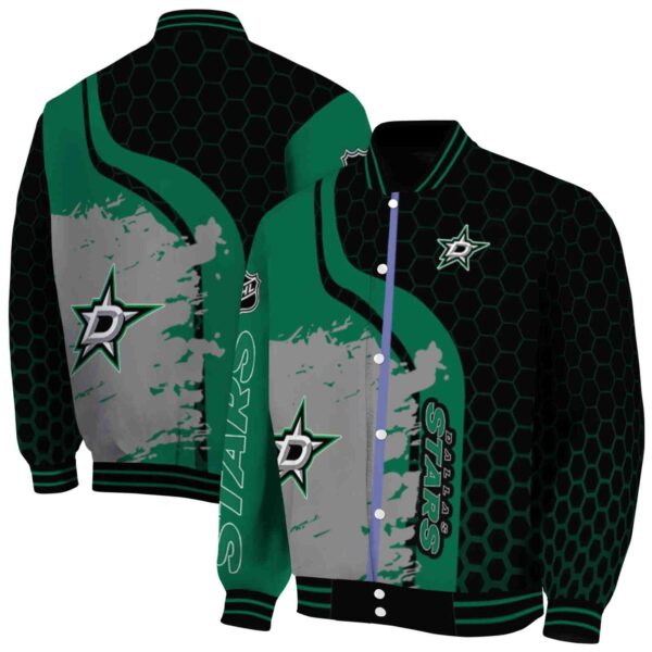 dallas stars hexagonal pattern green black jacket fashion forward