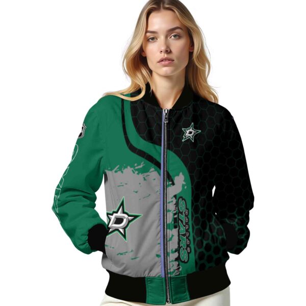 dallas stars hexagonal pattern green black jacket latest model