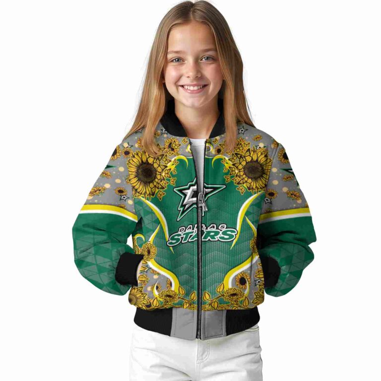 dallas stars sunflower bloom green yellow jacket top rated