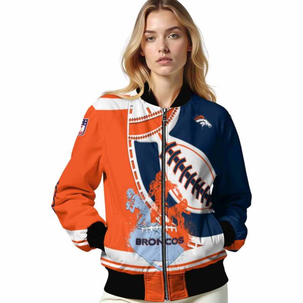 denver broncos baseball stitching blue white jacket latest model