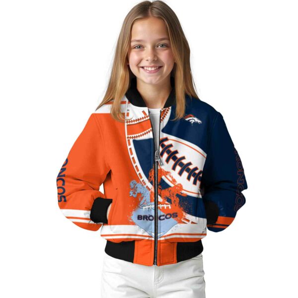 denver broncos baseball stitching blue white jacket top rated