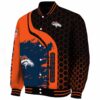denver broncos hexagonal pattern orange black jacket best selling