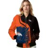 denver broncos hexagonal pattern orange black jacket latest model