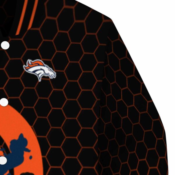 denver broncos hexagonal pattern orange black jacket premium grade