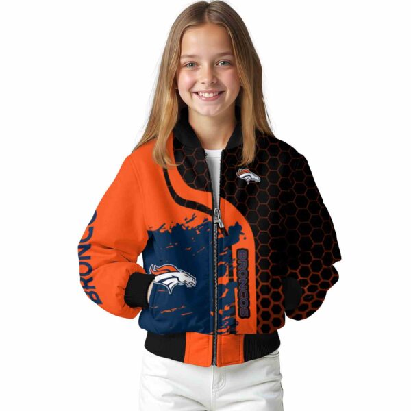 denver broncos hexagonal pattern orange black jacket top rated