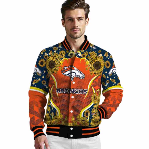 denver broncos sunflower bloom orange yellow jacket high quality