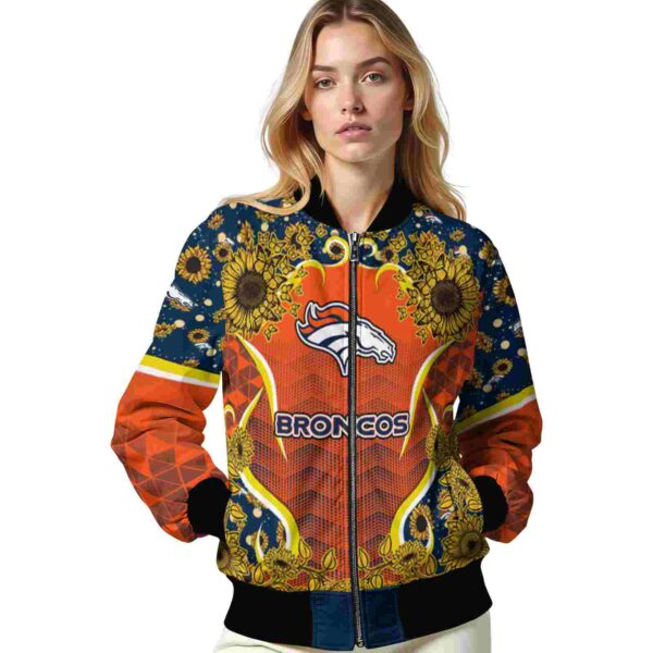 denver broncos sunflower bloom orange yellow jacket latest model