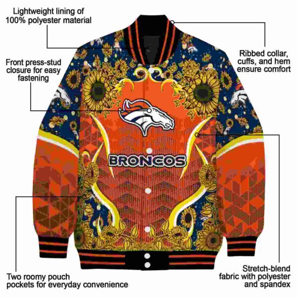 denver broncos sunflower bloom orange yellow jacket new arrival