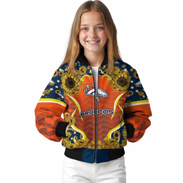 denver broncos sunflower bloom orange yellow jacket top rated
