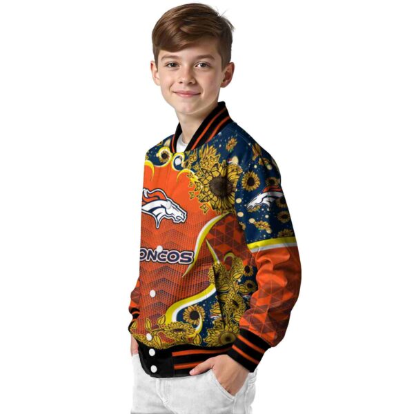 denver broncos sunflower bloom orange yellow jacket trendy