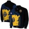 denver nuggets hexagonal pattern blue black jacket fashion forward