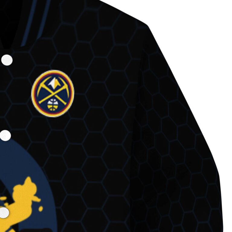 denver nuggets hexagonal pattern blue black jacket premium grade