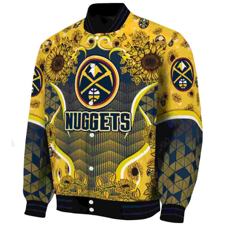 denver nuggets sunflower bloom blue yellow jacket best selling